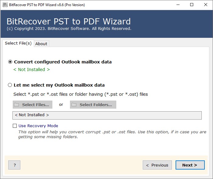 BitRecover PST to PDF Wizard crack